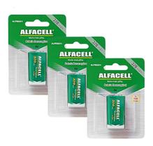 Kit 3 Baterias 9V Recarregavel Pilha Retangular 320 Mah
