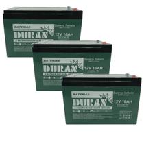 Kit 3 Baterias Selada Gel Ciclo Profundo Duran 16ah 12v 6-dzm-12