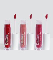 Kit 3 Batom Líquido Dailus 12H - Nude, Fúcsia e Rubi Novas Cores