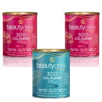 KIT 3 BEAUTYDRINK COLÁGENO 300g 2 CRANBERRY + 1 SEM SABOR - NOVO POTE