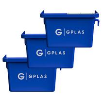 Kit 3 Bebedouro para Animal 10L Azul Gplas Kit 3 Bebedouro para Animal 10L Azul Gplas