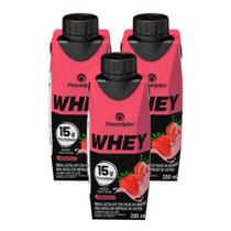 Kit 3 Bebida Láctea Piracanjuba Whey Zero Lactose com 15g de Proteína Morango 250ml Kit 3 Bebida Láctea Piracanjuba Whey Zero Lactose com 15g de Proteína Morango 250ml
