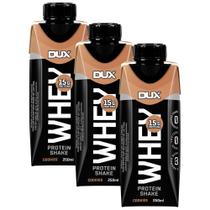 Kit 3 Bebida Láctea UHT Whey Protein Shake Dux Sabor Cookies com 15g de Proteína 250ml