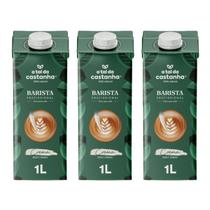 Kit 3 bebida veg barista castanha e aveia 1l tal da castanha