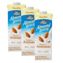 Kit 3 Bebida Vegetal De Amêndoas Sabor Baunilha Almond Breeze 1l