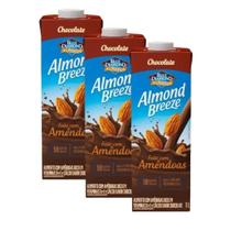 Kit 3 Bebida Vegetal De Amêndoas Sabor Chocolate Almond Breeze 1l