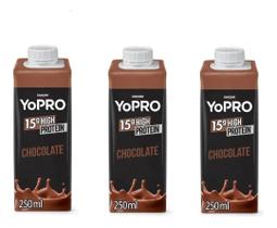 Kit 3 Bebida Yo Pro Whey 15g Protein Yopro Chocolate 250ml Kit 3 Bebida Yo Pro Whey 15g Protein Yopro Chocolate 250ml