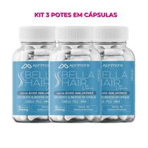 Kit 3 Bella Hair Vitamina P/cabelo Pele E Unhas Antiqueda