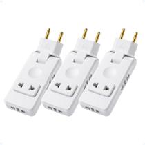 Kit 3 Benjamim Dobrável Adaptador Tomada 4 Saída 16a Bivolt Kit 3 Benjamim Dobrável Adaptador Tomada 4 Saída 16a Bivolt