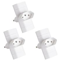 Kit 3 Benjamim T De Tomadas 3 Pinos 10A Margirius - - Branco Kit 3 Benjamim T De Tomadas 3 Pinos 10A Margirius - - Branco