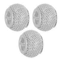 Kit 3 Berloques Separadores Murano Telinha Banhado a Prata 925