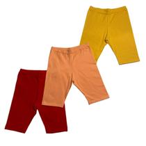 Kit 3 Bermuda Ciclista Infantil Para Meninas - Cor Lisa Kit 3 Bermuda Ciclista Infantil Para Meninas - Cor Lisa