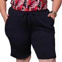 Kit 3 Bermuda Com Bolso Viscolycra Plus Senhoras Verão