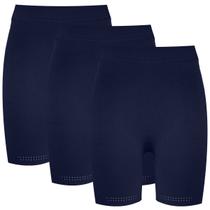 Kit 3 Bermuda Fitness Feminina Trifil Academia Sem Costura