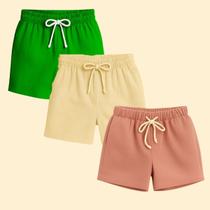 Kit 3 Bermuda Infantil Masculina de Linho com Cordão Conforto Ideal para Passeios e Lazer Kit 3 Bermuda Infantil Masculina de Linho com Cordão Conforto Ideal para Passeios e Lazer