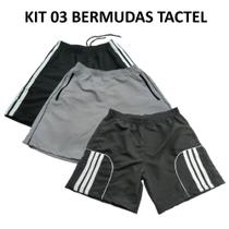 Kit 3 Bermuda Masculina 38 ao 44 - Tactel, Academia, Futebol, Caminhada e Dia a Dia