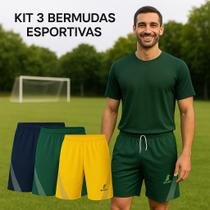 Kit 3 Bermuda Masculina Helanca Esportiva Confortável Secagem Rápida Kit 3 Bermuda Masculina Helanca Esportiva Confortável Secagem Rápida