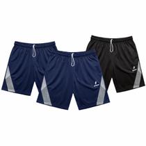 Kit 3 Bermuda Masculina Helanca Esportiva Confortável Secagem Rápida
