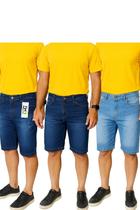 kit 3 Bermuda Masculina Jeans Elastano kit 3 Bermuda Masculina Jeans Elastano