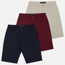 Kit 3 Bermuda Masculina Sarja Casual Coloridas