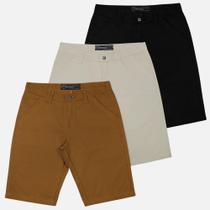 Kit 3 Bermuda Masculina Sarja Casual Coloridas