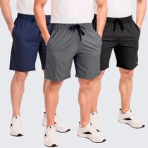 Kit 3 Bermuda Masculina Short Treino Tactel Com Elastano