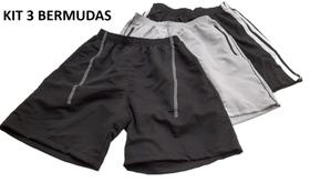 Kit 3 Bermuda Masculina Tactel - 38 ao 44