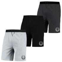 Kit 3 Bermuda Moletom Masculina Algodão Bolso Cós Elástico