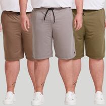 Kit 3 Bermuda Plus Size Masculina Moletinho