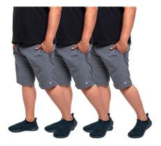 Kit 3 Bermuda Plus Size Masculina Short com Elastano