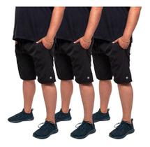 Kit 3 Bermuda Plus Size Masculina Short com Elastano