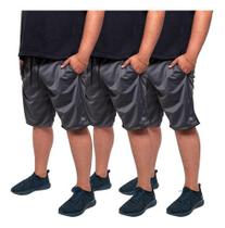 Kit 3 Bermuda Plus Size Short Helanca Masculina Treino Esporte Academia
