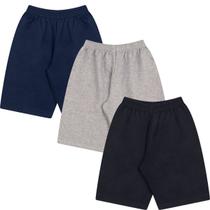 Kit 3 Bermuda Short Infantil Juvenil Masculina Menino Escola