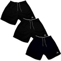 Kit 3 Bermuda Shorts Masculino Esporte Azul Preto Básico Kit 3 Bermuda Shorts Masculino Esporte Azul Preto Básico