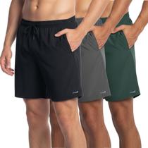 Kit 3 Bermuda Shorts Masculino Tactel Elastano Treino Praia