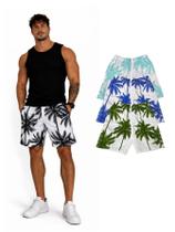 Kit 3 Bermuda Tactel Estampada Masculina Com Cores Sortidas Cor:ColoridoTamanho:P