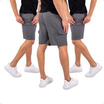 Kit 3 Bermudas Academia Short Cargo Masculino Treino Corrida Kit 3 Bermudas Academia Short Cargo Masculino Treino Corrida