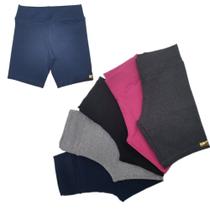 Kit 3 Bermudas Ciclista Cotton Menina 10 Ao 16 Cor variada