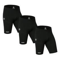 Kit 3 Bermudas Compressão DryFit Segunda Pele Proteção Solar UV50+ Ciclismo Corrida