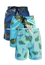 KIT 3 Bermudas de Banho Infantil Tactel com Elastano Estampado