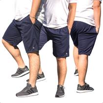 KIT 3 Bermudas Dry Fit Shorts Plus Size Lisa Cintura com Elástico 109