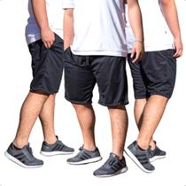 KIT 3 Bermudas Dry Fit Shorts Plus Size Lisa Cintura com Elástico 109 - KS