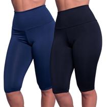 Kit 3 Bermudas Fitness Longa Lisa Suplex Academia Ciclista