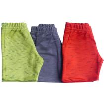 Kit 3 Bermudas Infantil Masculina Sortidas Moletinho