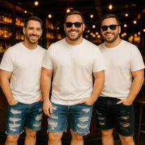 Kit 3 Bermudas JEANS MASCULINA RASGADA Plus Size Grande Tamanho 44 46 48 Reforçada 1104 Kit 3 Bermudas JEANS MASCULINA RASGADA Plus Size Grande Tamanho 44 46 48 Reforçada 1104
