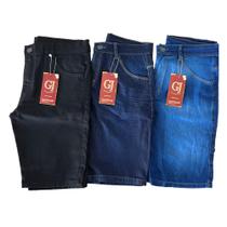 Kit 3 Bermudas Jeans Masculina Slim Elastano - Gj Onlaine Store