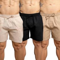 Kit 3 Bermudas Masculina Casual Treino Passeio Short Dia a Dia Verão Confortável