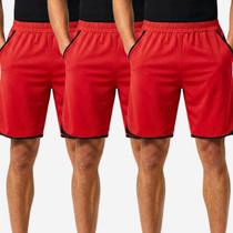 Kit 3 Bermudas Masculina Fitness com Bolsos Laterais para Academia e Treino