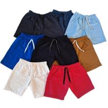 kit 3 bermudas masculina infantil do 01 ao 12 shorts menino - delook