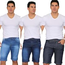 Kit 3 bermudas masculinas clara,media e escura